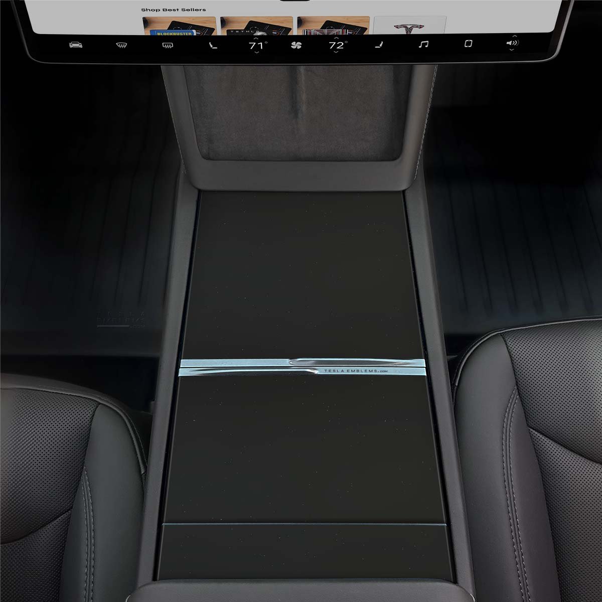 3M Matte Black Metallic | Tesla Center Console Wrap Kit | MY 2026+ "Juniper"