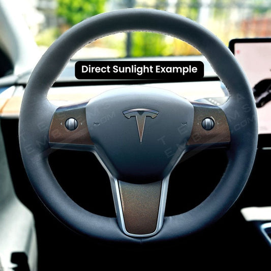 3M Satin Psychedelic Flip Tesla Steering Wheel Trim Decal Kit (4pcs)