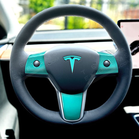 3M Satin Key West Tesla Steering Wheel Trim Decal Kit (4pcs)
