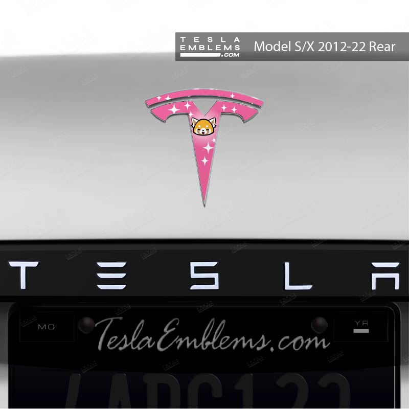 Aggretsuko Tesla Emblem Decals (Front + Back)