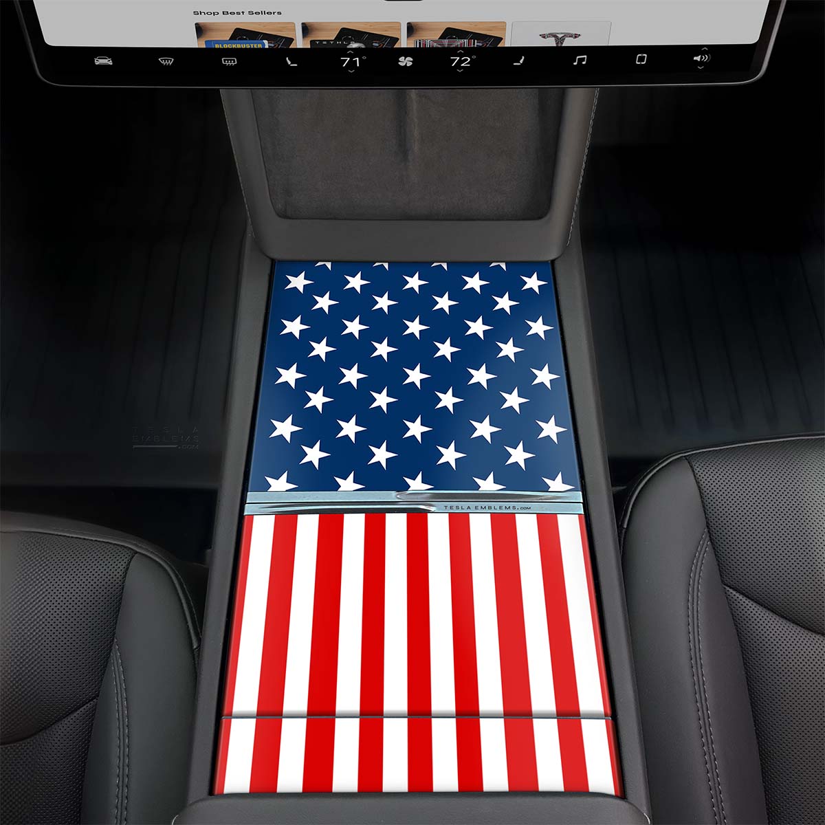 American Flag | Tesla Center Console Wrap Kit | MY 2026