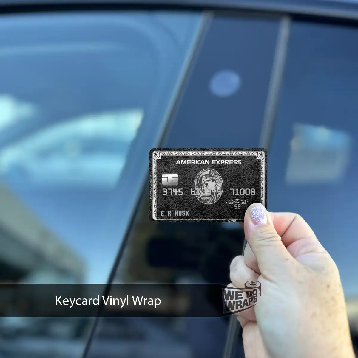 AMEX Black Card Centurion Tesla Keycard Decal