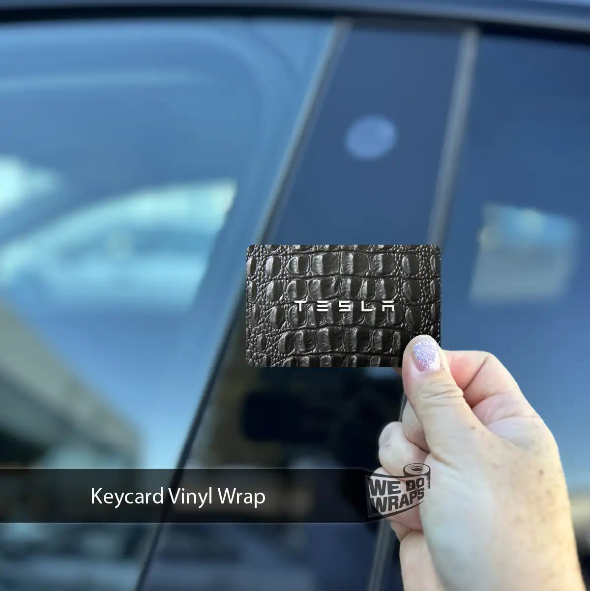 Authentic Gator Skin Tesla Keycard Decal
