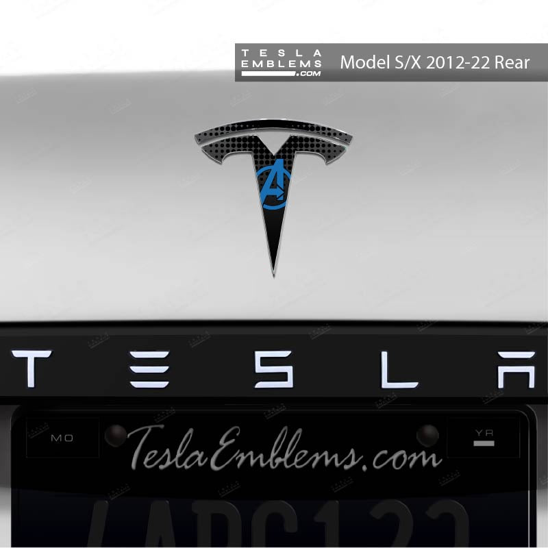 Avengers Tesla Emblem Decals (Front + Back)