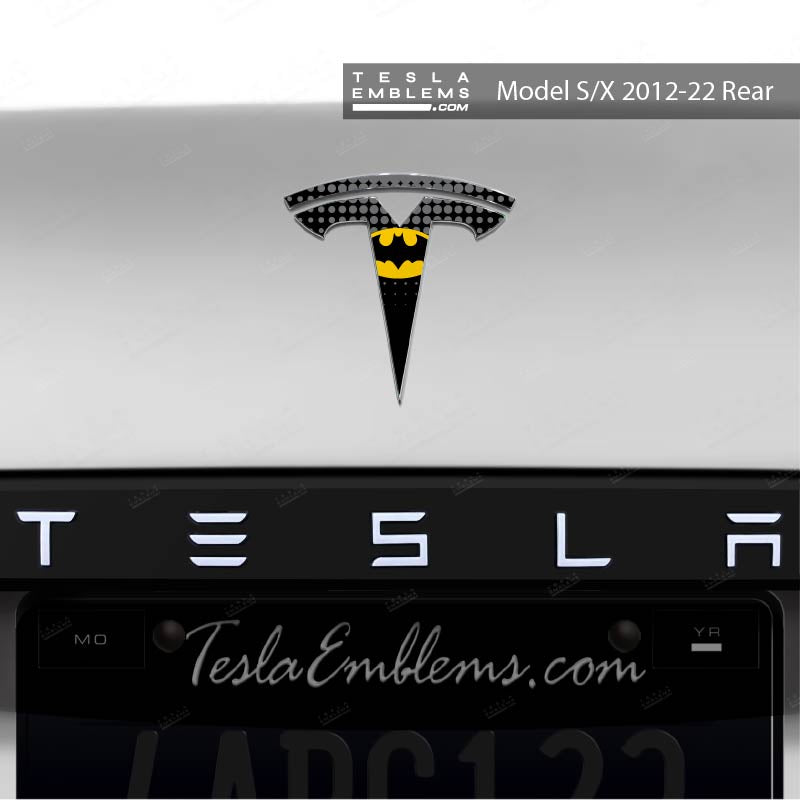 Batman Tesla Emblem Decals (Front + Back)