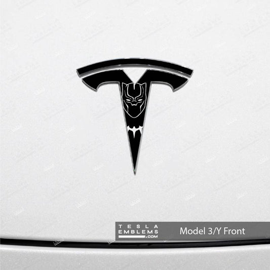 Black Panther Tesla Emblem Decals (Front + Back)