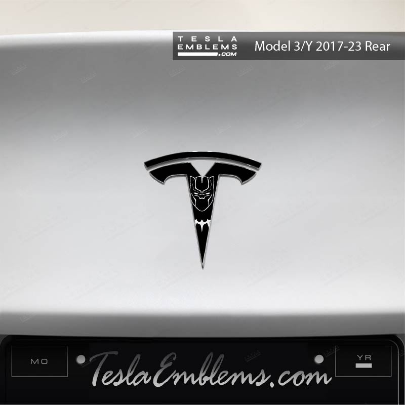 Black Panther Tesla Emblem Decals (Front + Back)