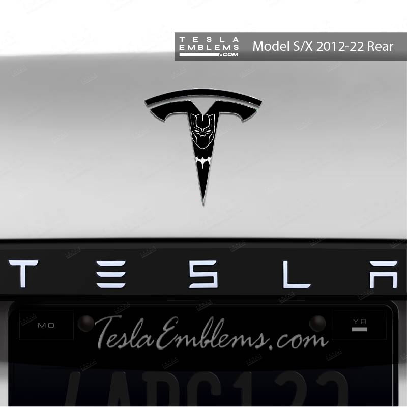 Black Panther Tesla Emblem Decals (Front + Back)