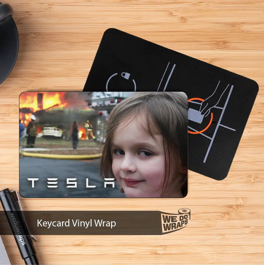 Burning House Girl Meme Tesla Keycard Decal