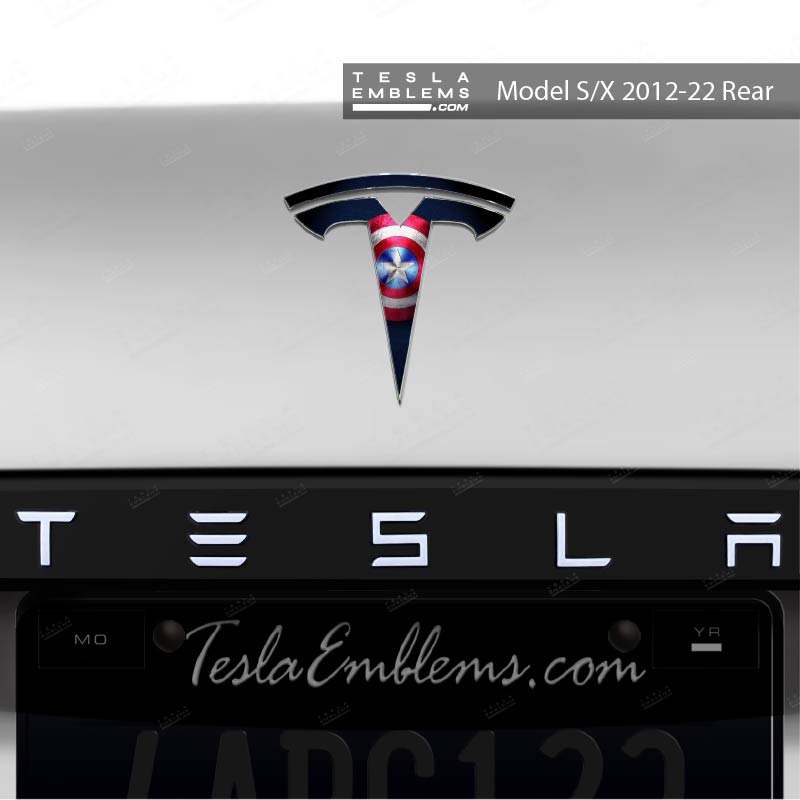 Captain America Tesla Emblem Decals (Front + Back)