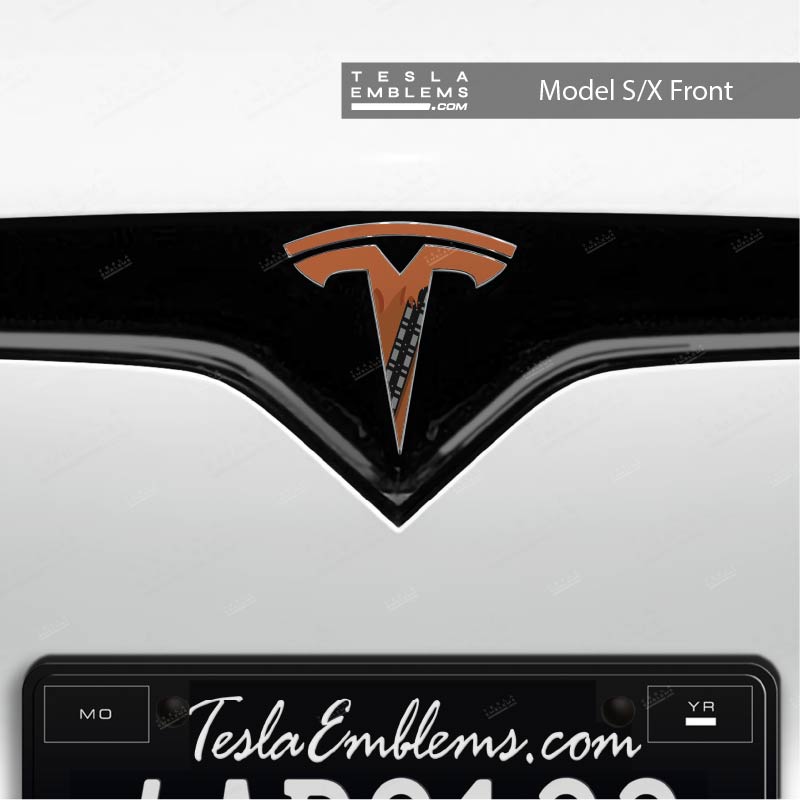 Wookie Tesla Emblem Decals (Front + Back)