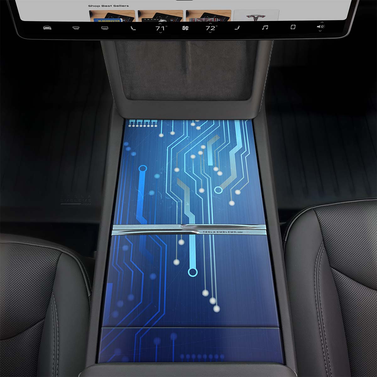 Circuit Blues | Tesla Center Console Wrap Kit | MY 2026+ "Juniper"