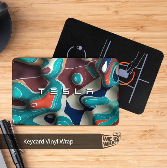 Colorful Topography Tesla Keycard Decal