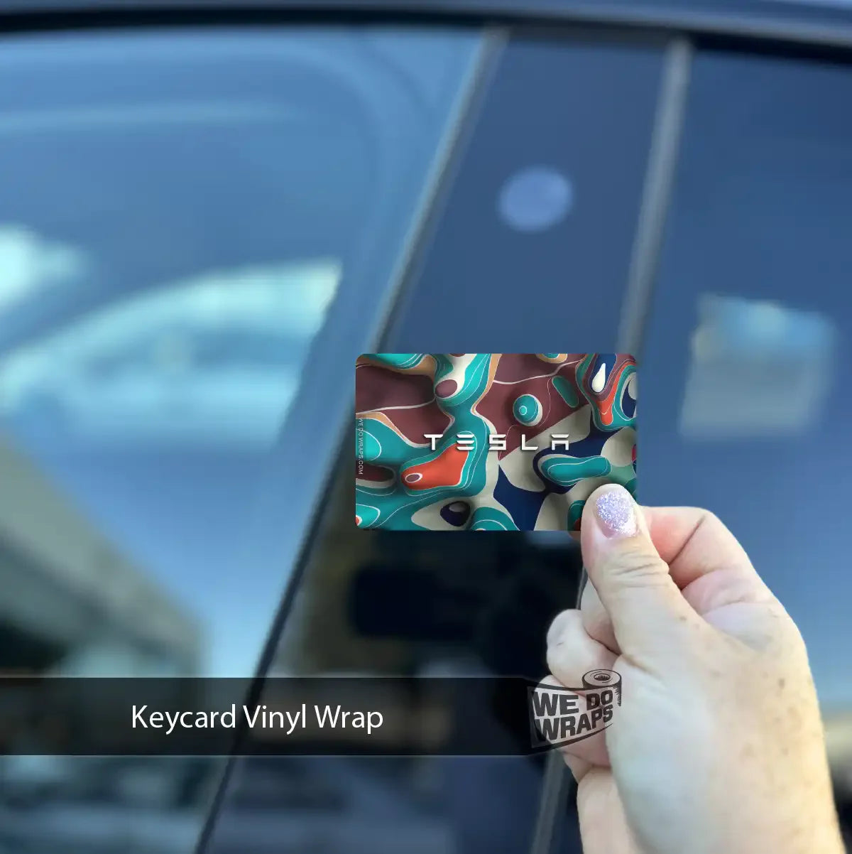 Colorful Topography Tesla Keycard Decal