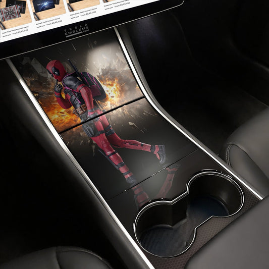 Deadpool Explosive Fun | Tesla Center Console Wrap Kit | Model Y ’19-20