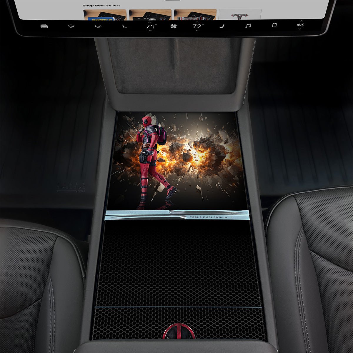 Deadpool Explosive Fun Tesla Gen3 Center Console Wrap Kit | M3 2024-’25 “Highland”