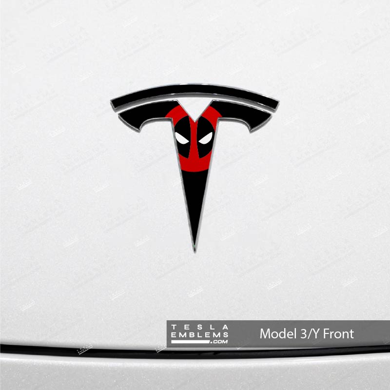 Deadpool Tesla Emblem Decals (Front + Back)