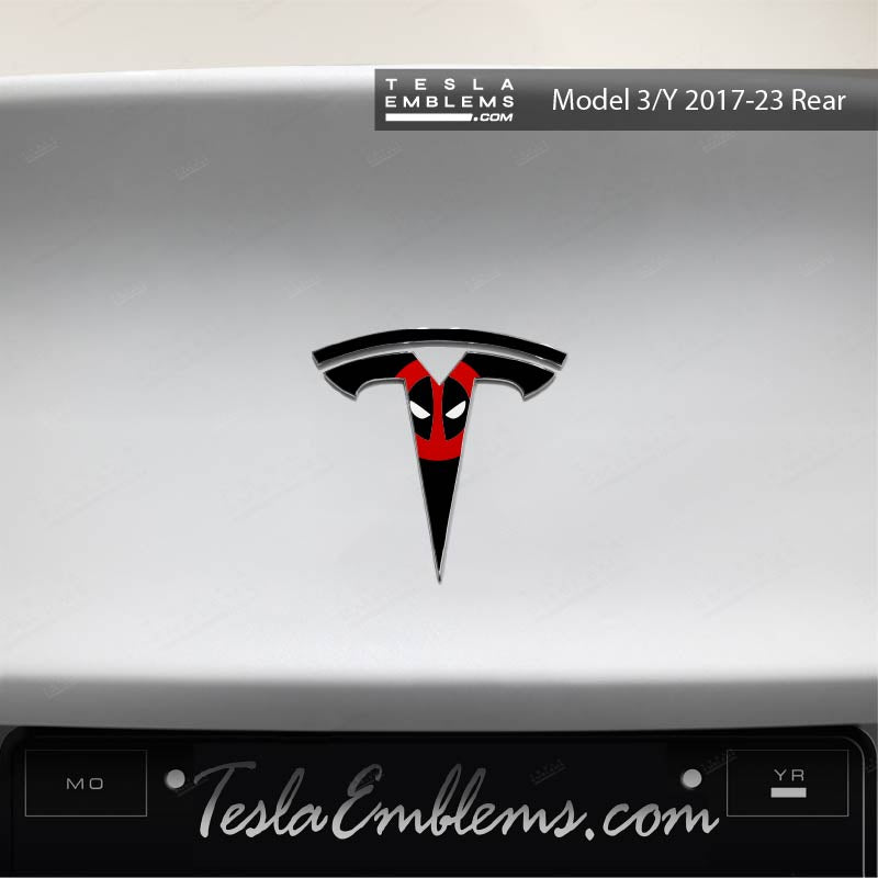 Deadpool Tesla Emblem Decals (Front + Back)