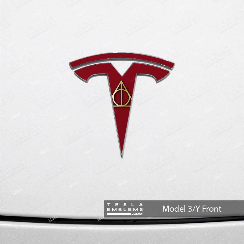 Deathly Hallows Tesla Emblem Decals (Front + Back)