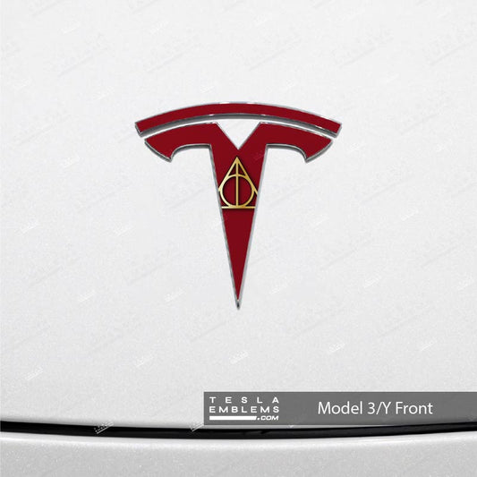 Deathly Hallows Tesla Emblem Decals (Front + Back)