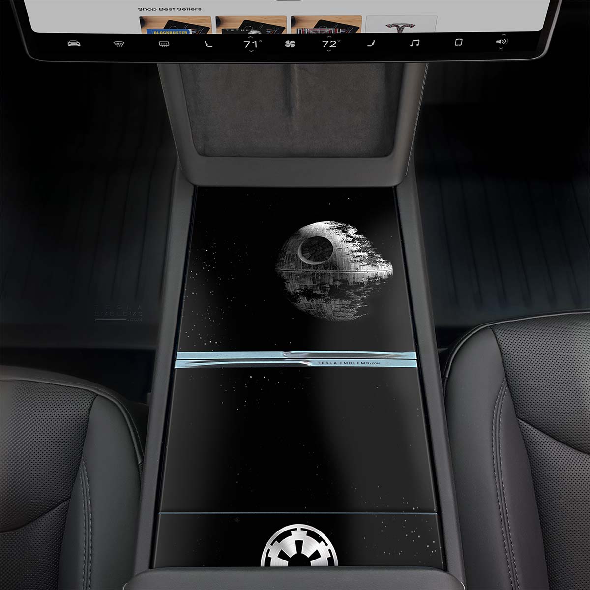 Death Star Starwars | Tesla Center Console Wrap Kit | MY 2026