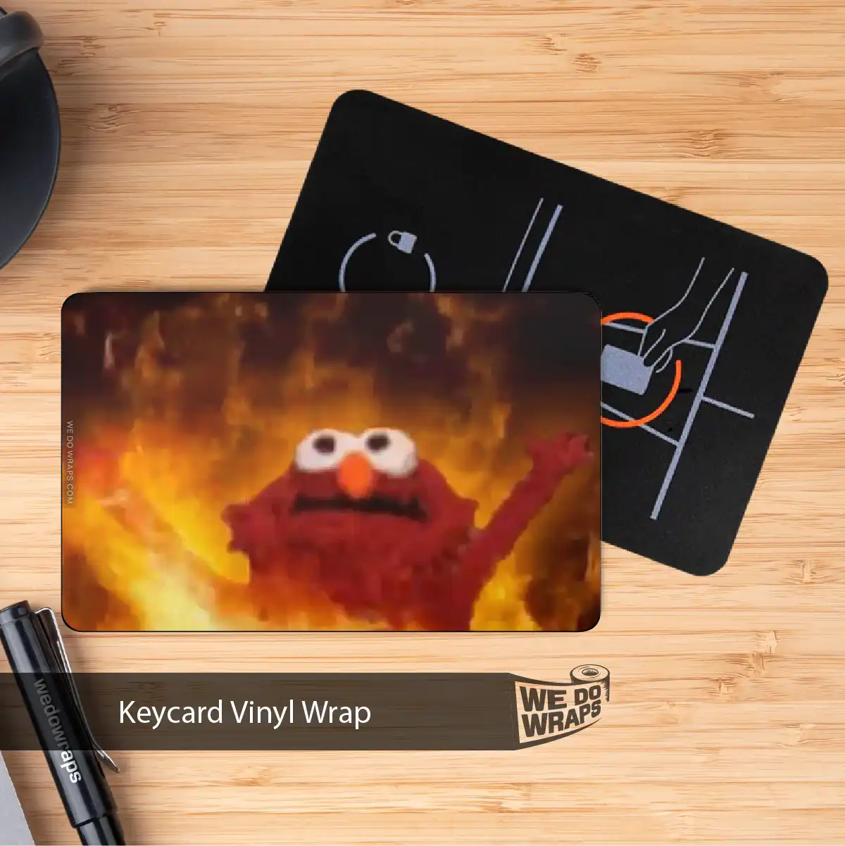 Elmo on Fire Meme Tesla Keycard Decal