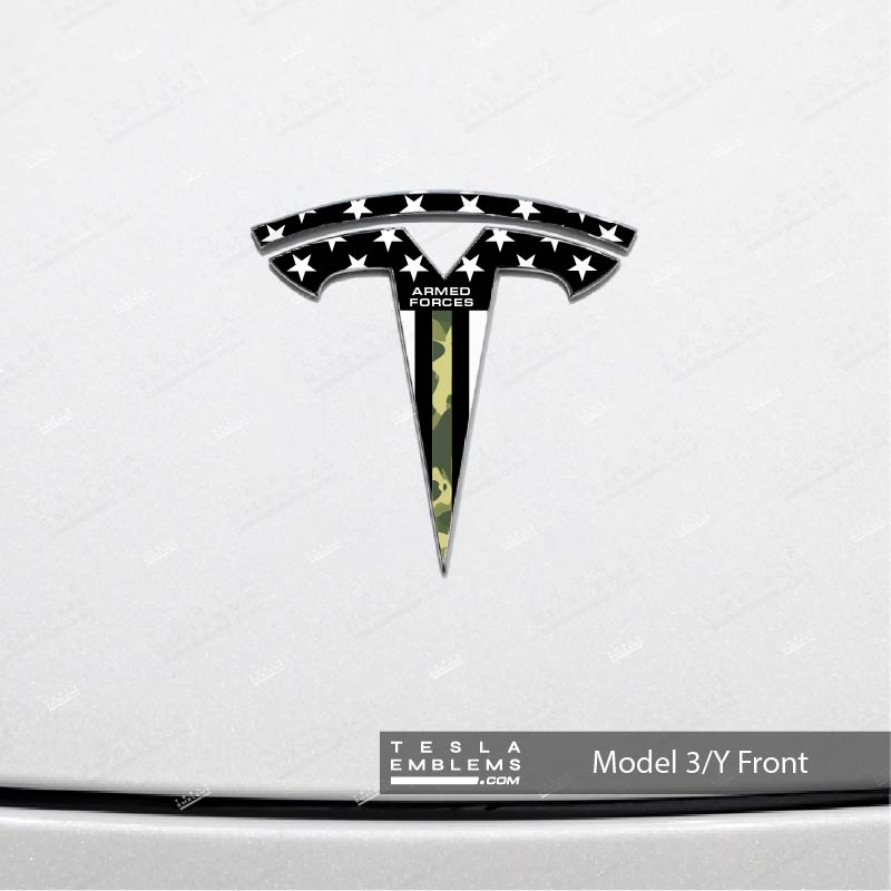 First Responders Armed Forces Tesla Emblem Decals (Front + Back)