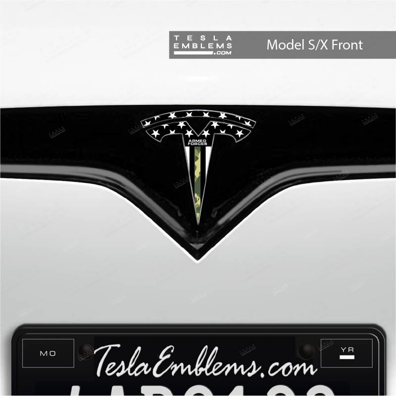 First Responders Armed Forces Tesla Emblem Decals (Front + Back)