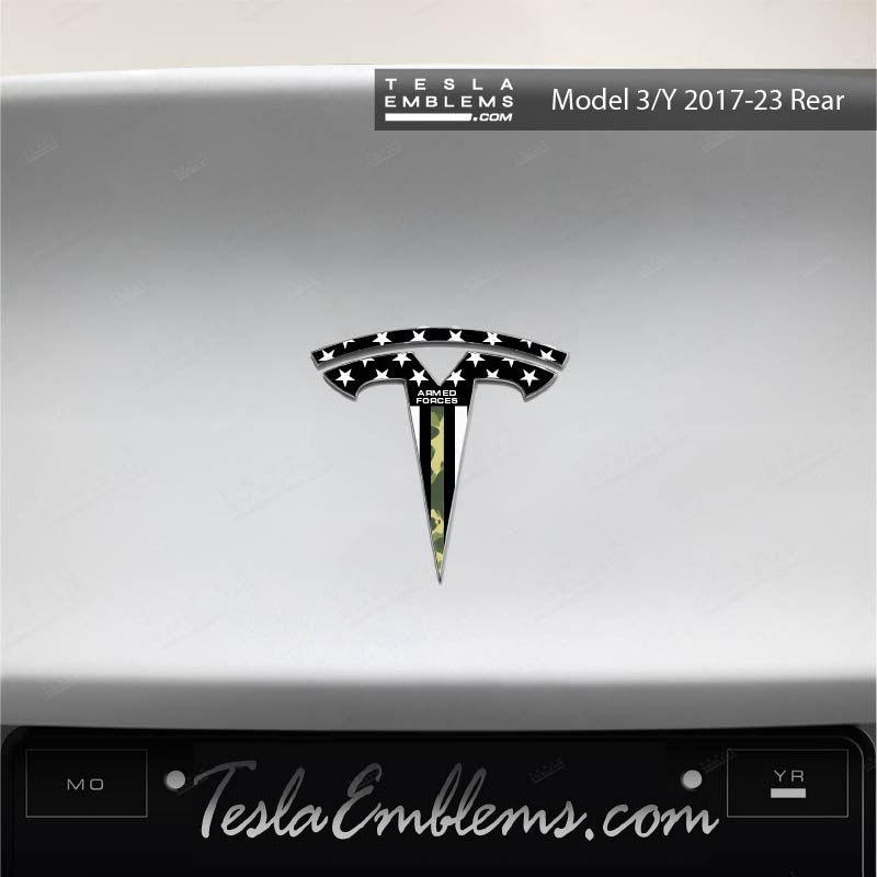 First Responders Armed Forces Tesla Emblem Decals (Front + Back)