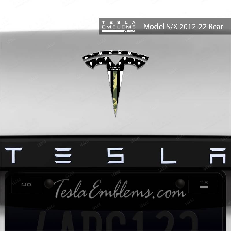 First Responders Armed Forces Tesla Emblem Decals (Front + Back)