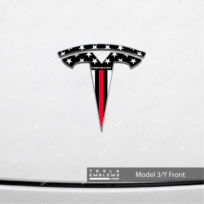 First Responders Firefighter Tesla Emblem Decals (Front + Back)