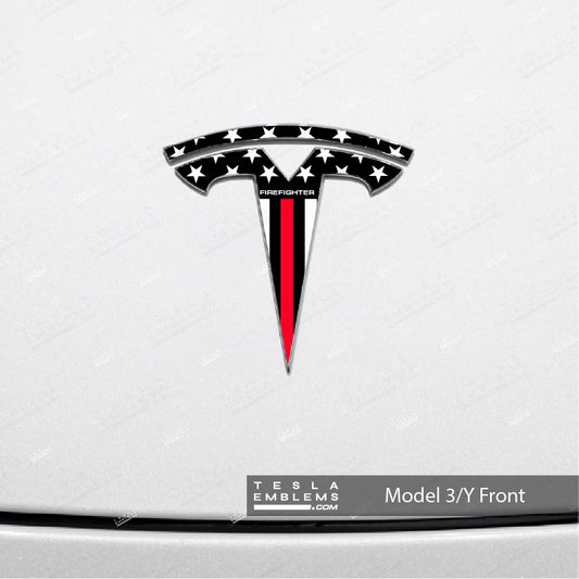 First Responders Firefighter Tesla Emblem Decals (Front + Back)