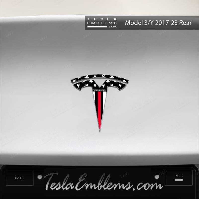 First Responders Firefighter Tesla Emblem Decals (Front + Back)