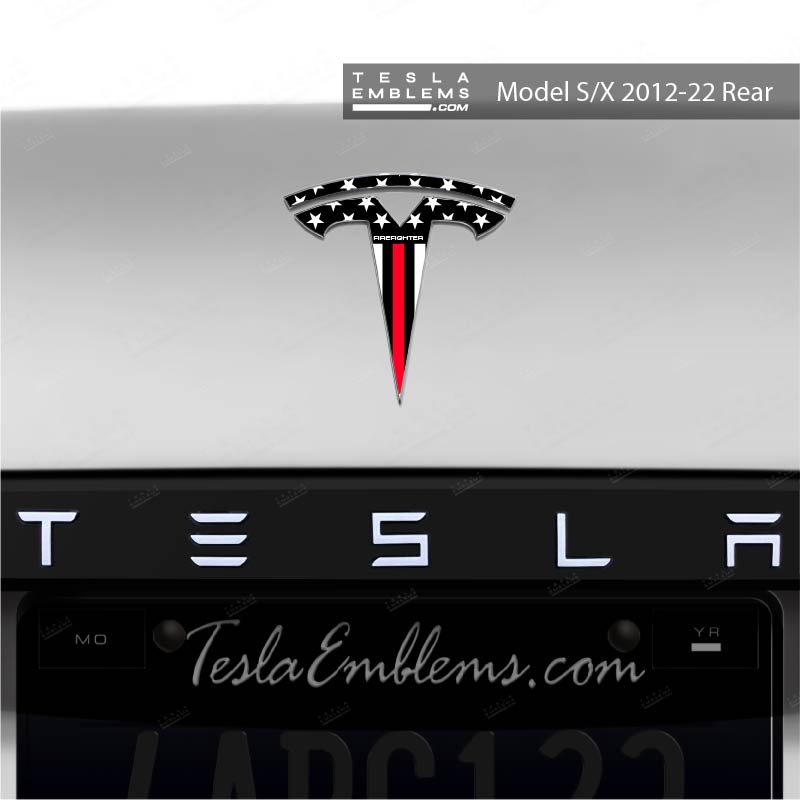 First Responders Firefighter Tesla Emblem Decals (Front + Back)