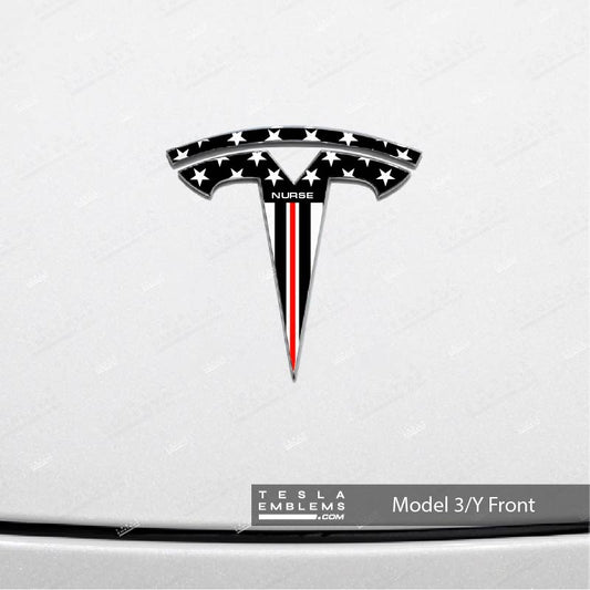 First Responders Nurse Tesla Emblem Decals (Front + Back)
