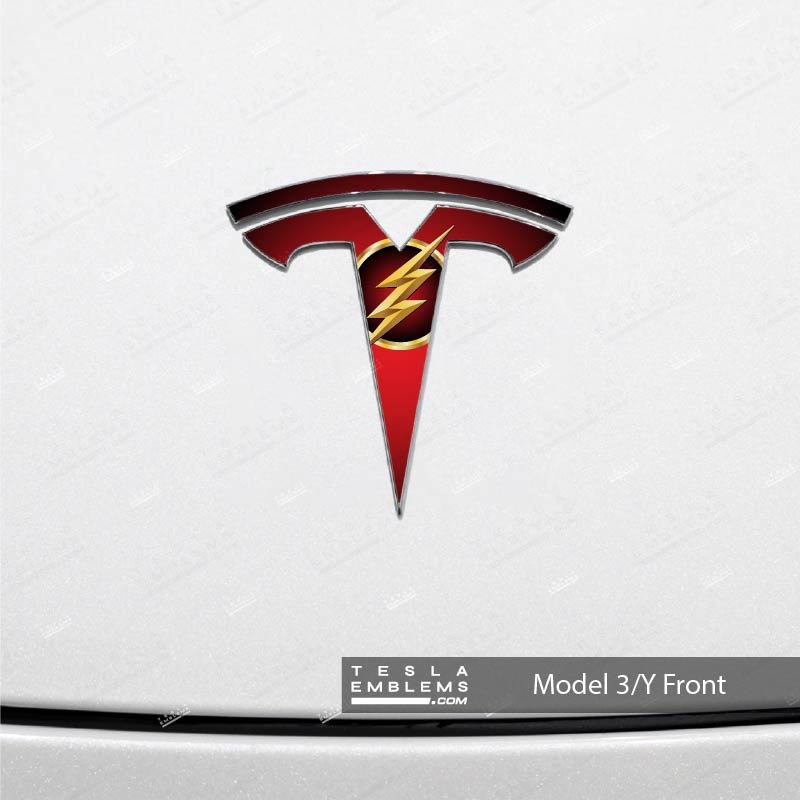 Flash Tesla Emblem Decals (Front + Back)