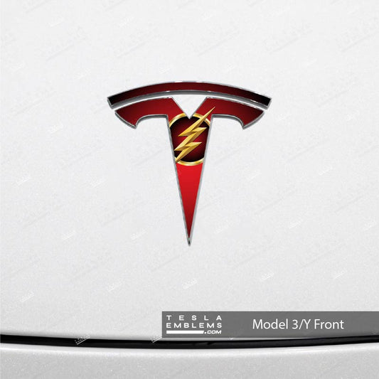 Flash Tesla Emblem Decals (Front + Back)