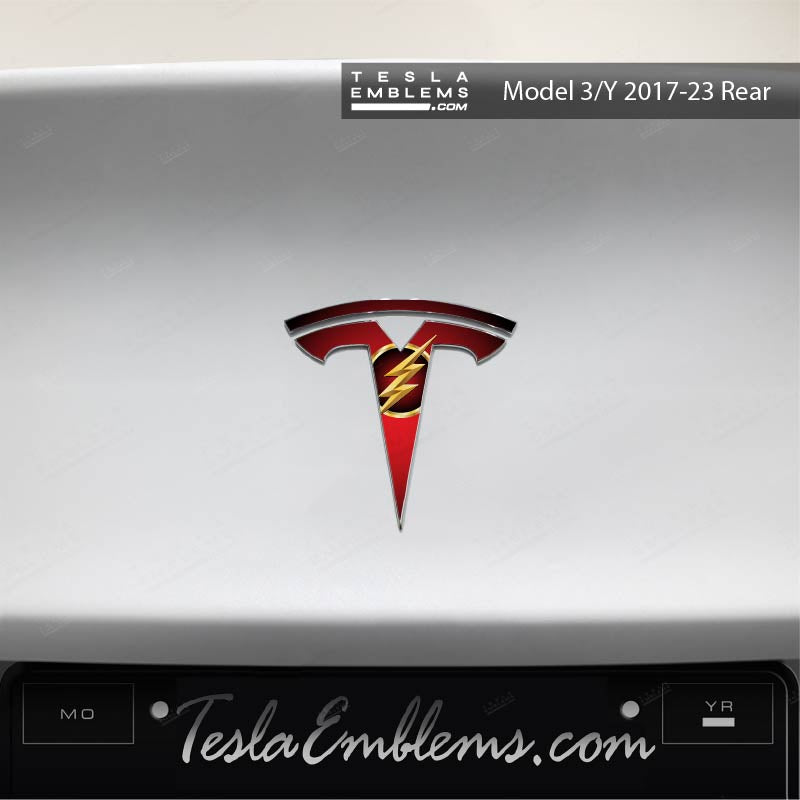Flash Tesla Emblem Decals (Front + Back)