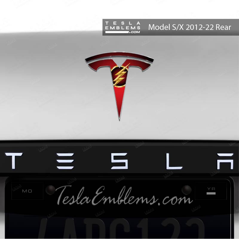Flash Tesla Emblem Decals (Front + Back)