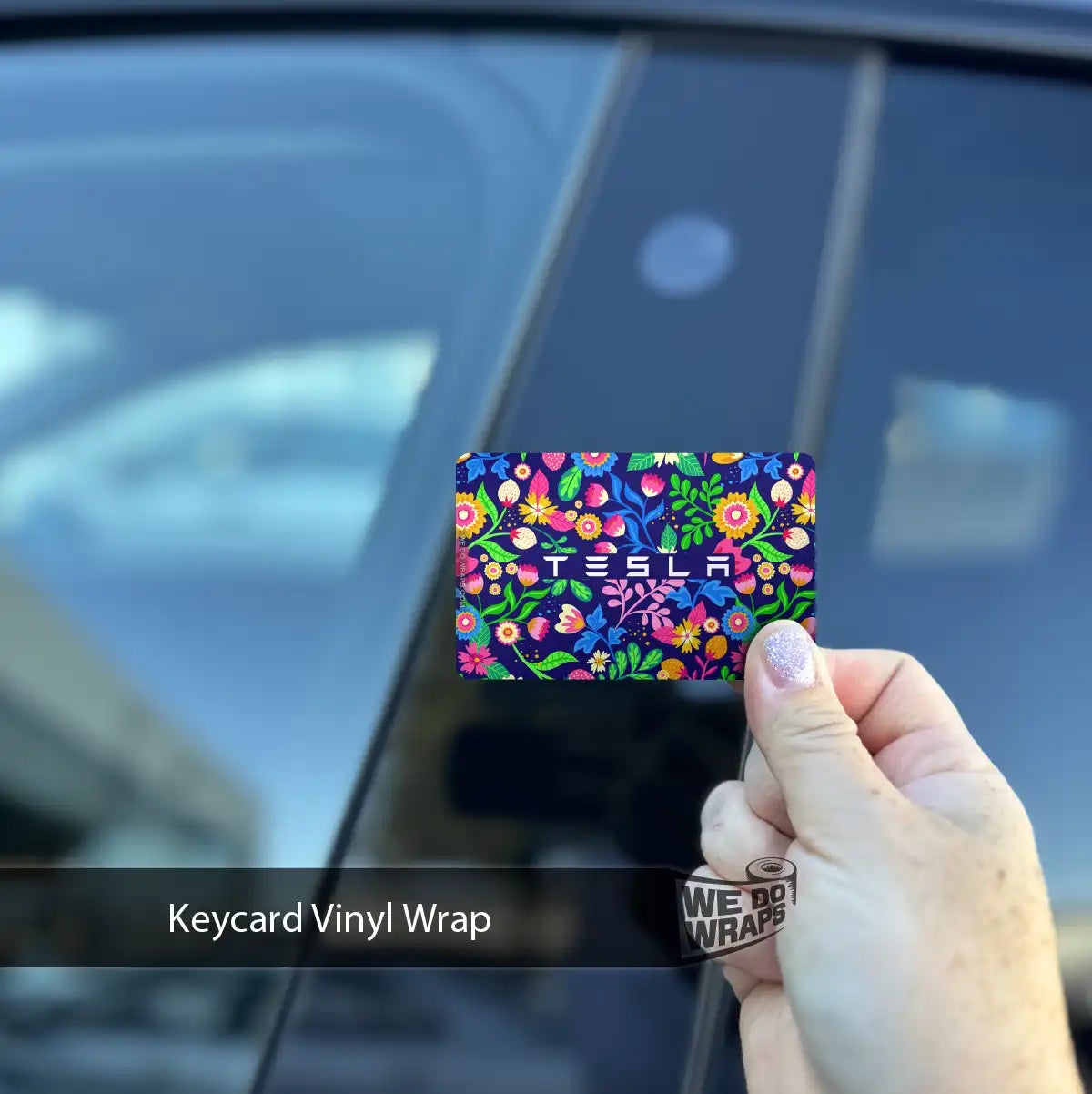 Floral Meadow Tesla Keycard Decal