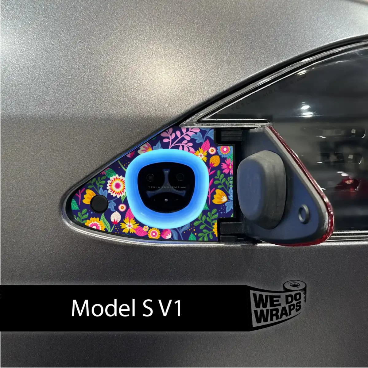 Floral Meadows Tesla Charge Port Wrap | Model S