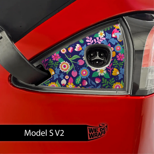 Floral Meadows Tesla Charge Port Wrap | Model S