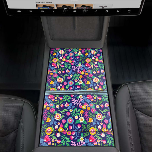 Floral Meadow | Tesla Center Console Wrap Kit | MY 2026+ "Juniper"