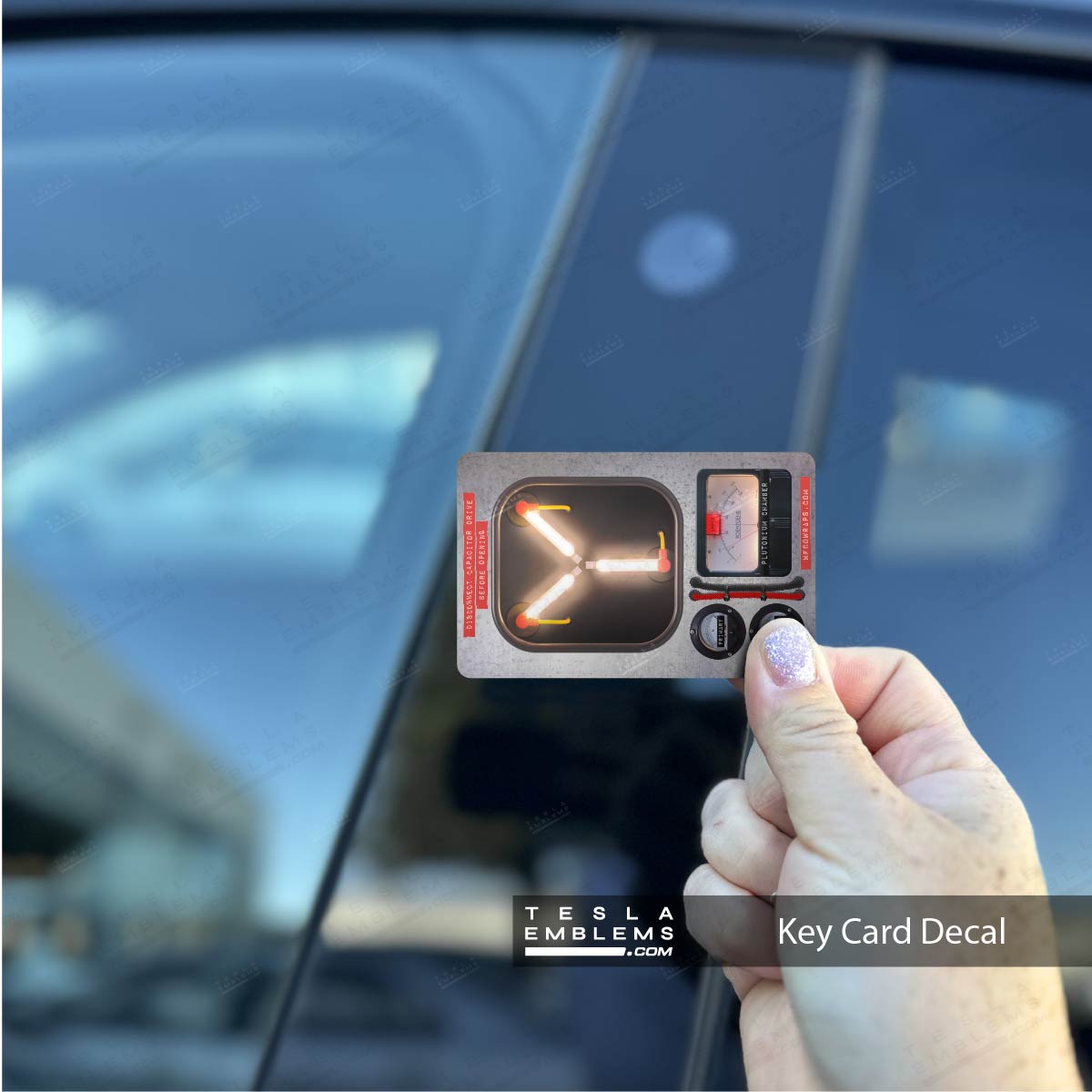 Flux Capacitor Tesla Keycard Decal