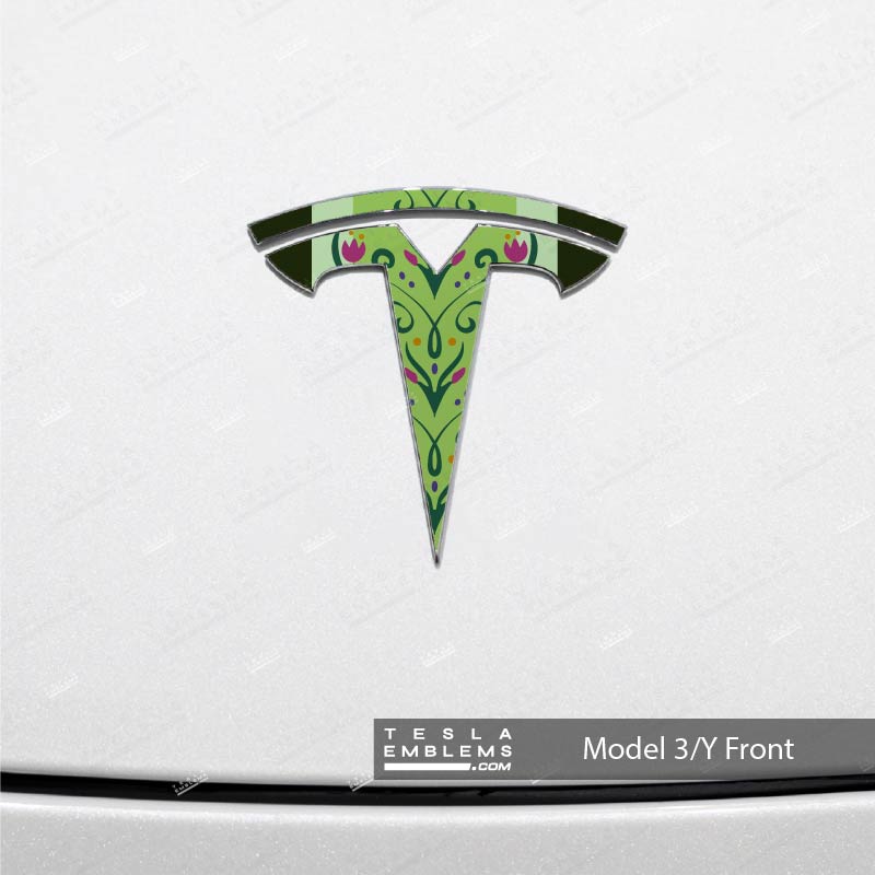 Frozen Anna Tesla Emblem Decals (Front + Back)