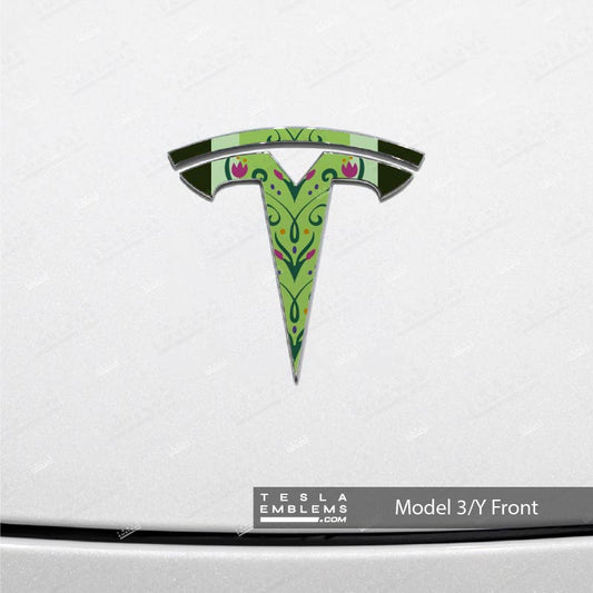Frozen Anna Tesla Emblem Decals (Front + Back)