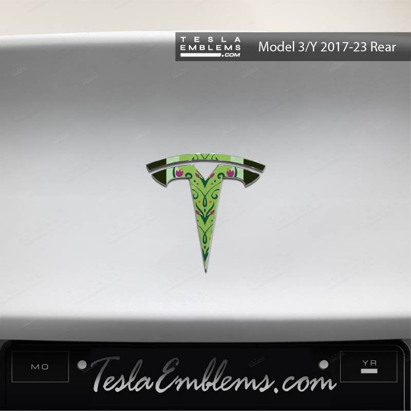 Frozen Anna Tesla Emblem Decals (Front + Back)