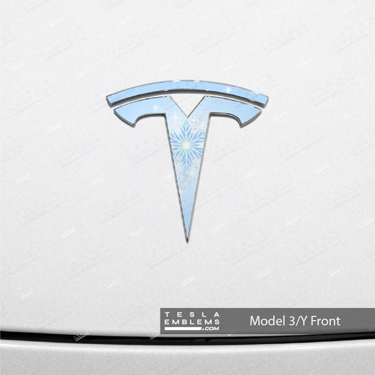 Frozen Elsa Tesla Emblem Decals (Front + Back)