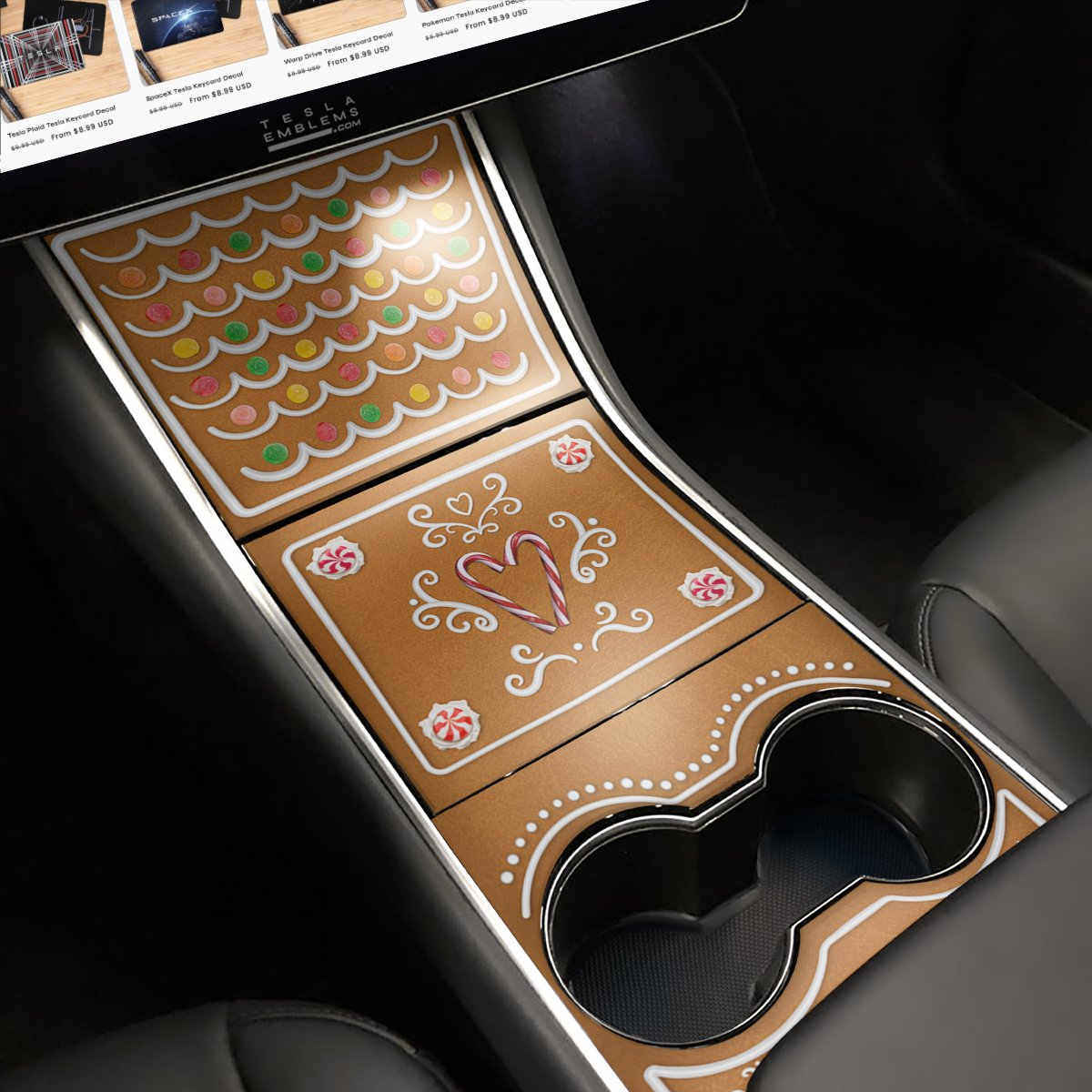 Gingerbread | Tesla Center Console Wrap Kit | Model Y ’19-20