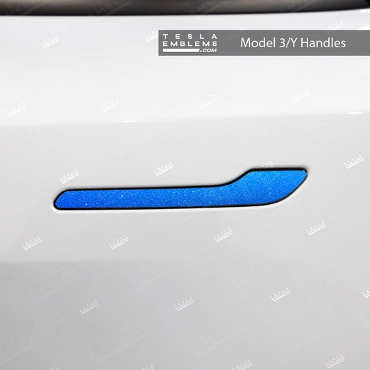 3M Gloss Fire Blue Tesla Door Handle Decals (4pcs)